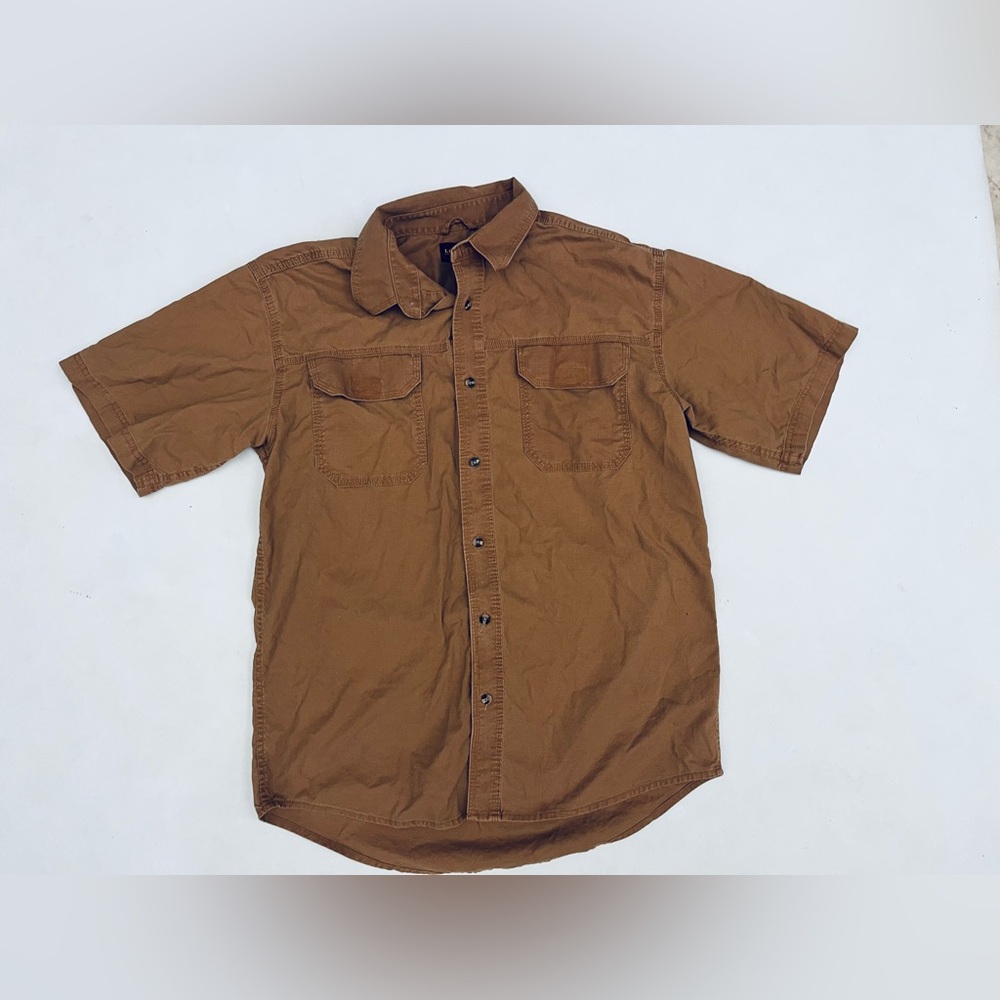 Lincoln Outfitters men’s short sleeve front button outdoor shirt Large khaki